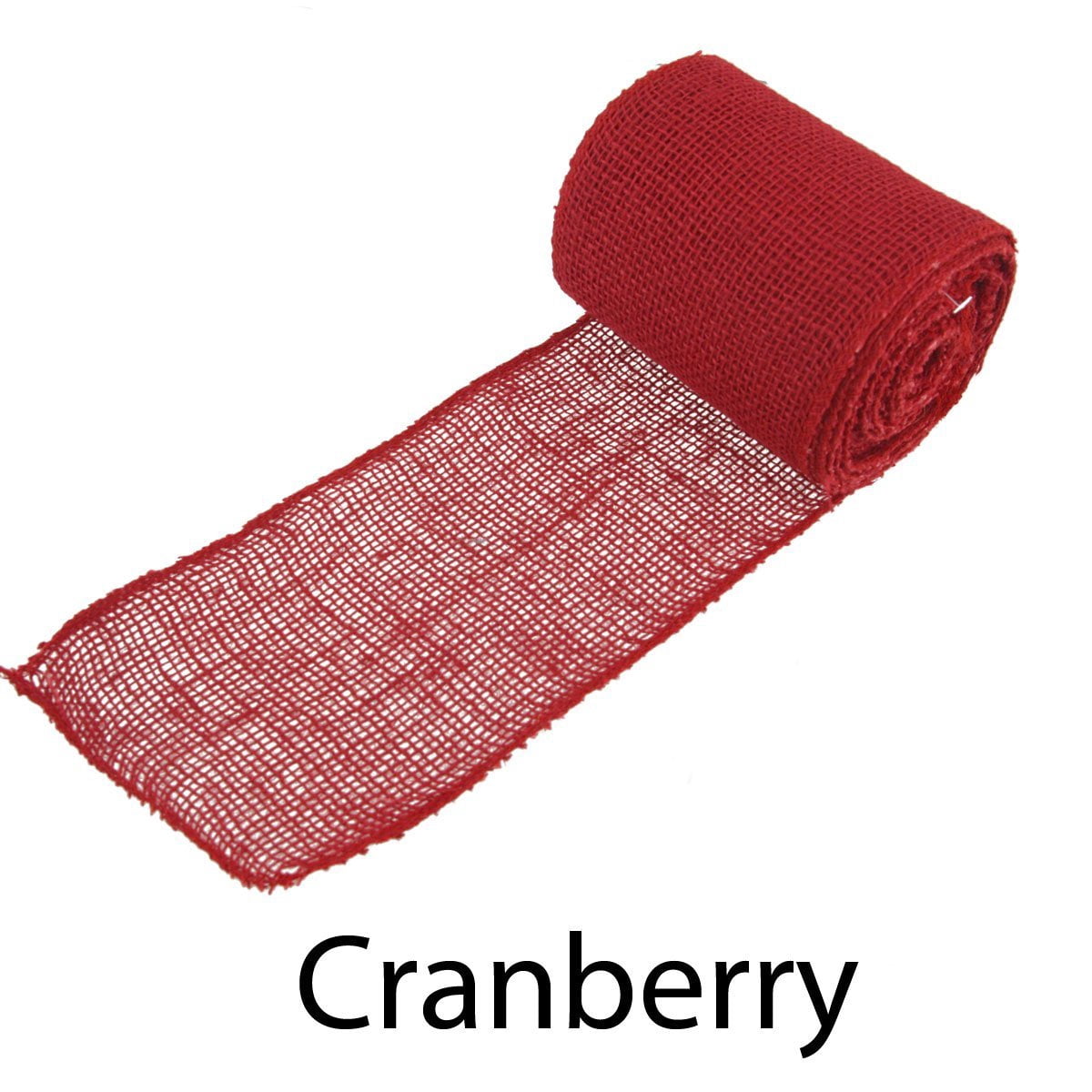 JubileeYarn Burlap Jute Craft Ribbon - 5.5" x 10 Yards - Cranberry - 10 Rolls