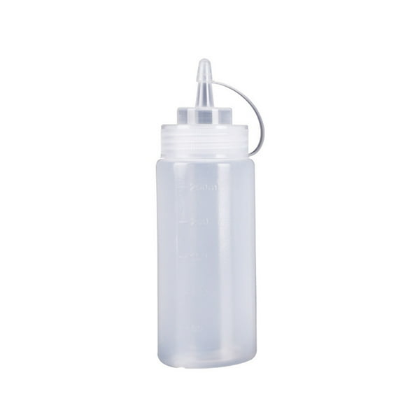 240ml Squeeze Bottles for Sauces, Ketchup Bottle 12 Ounce Plastic Dressing Squirt Bottle with Cap Lids and Funnel, Condiment Bottles for Liquids BBQ Dressing Pancake Art Dispenser