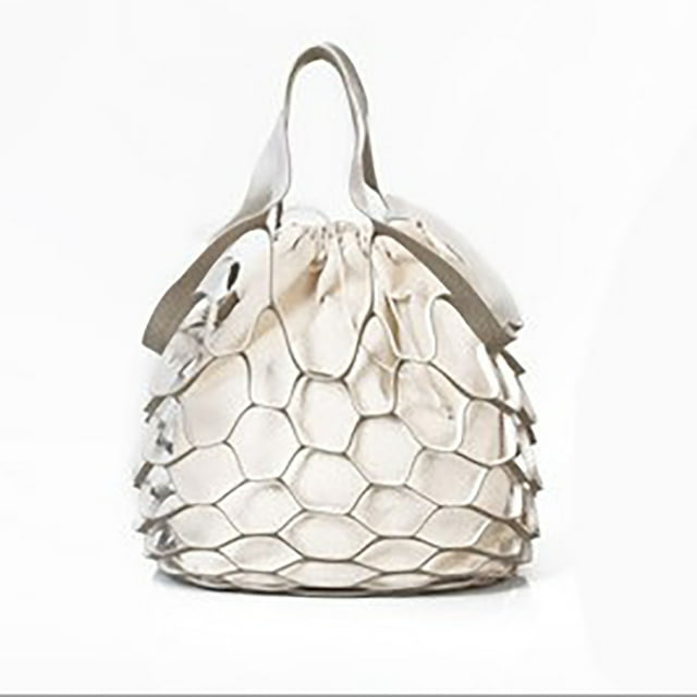 Sac Fourre-Tout pour Femmes Mode Sac à Bandoulière en Filet Creux avec Poignée Intérieure