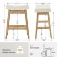 thumbnail image 6 of Dycanpo Saddle Seat Counter Height Bar Stools Set of 3 for Kitchen, Dining, 24in, Beige-Fabric, 6 of 6