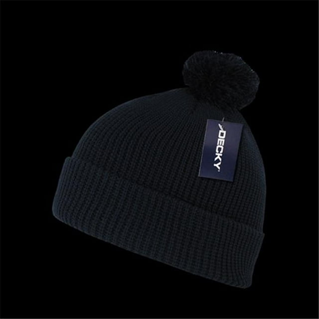 Decky 686-NVY Bonnets Acryliques Pom Pom, Marine