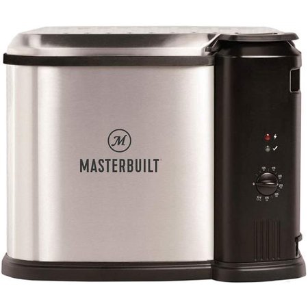 Masterbuilt MB20010118 Electric 3-in-1 Deep Fryer Boiler Steamer Cooker with Basket, Adjustable Temperature, and Built-In Drain Valve, Silver