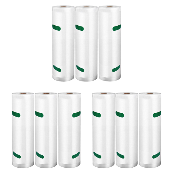 Vacuum Sealer Bags Rolls 9 Pack for Food Saver, Heavy Duty Vacuum Storage Bags for Sous Vide Cooking, Freezer