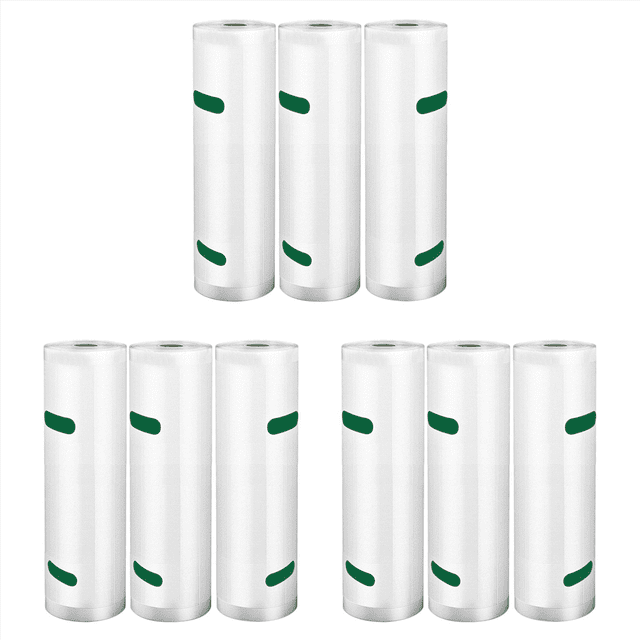 Vacuum Sealer Bags Rolls 9 Pack for Food Saver, Heavy Duty Vacuum Storage Bags for Sous Vide Cooking, Freezer