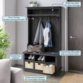 thumbnail image 2 of Twin Star Home 40" Hall Tree with Open Storage and Included Baskets, Black, 2 of 11
