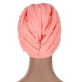thumbnail image 4 of Herrnalise Women Fashion Solid Beading India Hat Muslim Ruffle Beanie Turban Wrap Cap, 4 of 4
