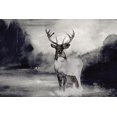 thumbnail image 2 of Stellar Design Studio 24x17 White Modern Wood Framed Museum Art Print Titled - Bull in Forest 1, 2 of 4