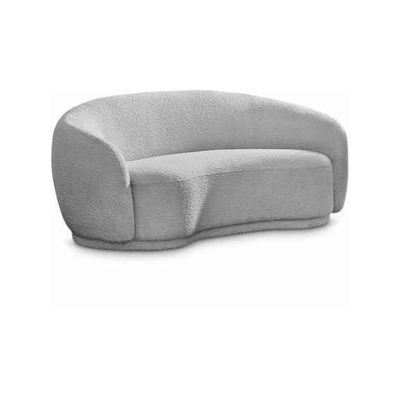 Meridian Furniture Hyde Grey Boucle Fabric Loveseat