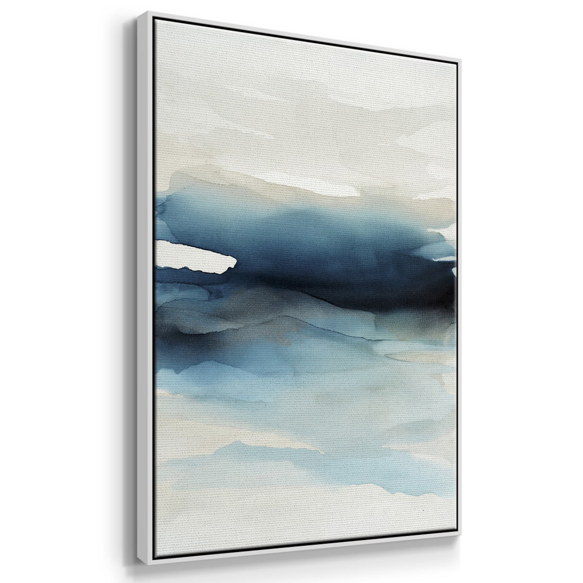Waves II Framed Premium Gallery Wrapped Canvas - Ready to Hang - 17 x 25 - White Floating Frame