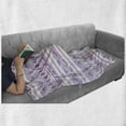 thumbnail image 6 of Watercolor Soft Flannel Fleece Throw Blanket, Triangle Motifs Design Hand Drawn Borders Native, Cozy Plush for Indoor and Outdoor Use, 70" x 90", Violet Lilac White, by Ambesonne, 6 of 6