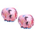 thumbnail image 4 of TISHITA 2 Pcs Bonnet de Douche Imperméable Réutilisable Chapeau de Bain pour Femmes Rose, 4 of 8