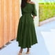 thumbnail image 4 of Vestido largo sin hombros de verano para mujer: dobladillo irregular con cinturón, corte en A para ocasiones sexys o informales, 4 of 7