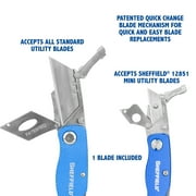 Sheffield Quick Change Folding Utility Knife, 2 Pack, Blue