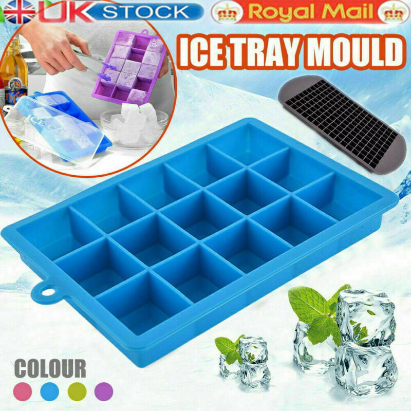 1Pcs Large Ice Cube Tray Ball Maker Big Rubber Mold Square DIY Mould New 