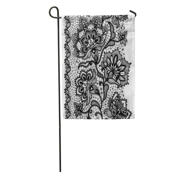 NUDECOR Pattern Abstract Lace Ribbon Doily and Flower Vintage Baroque Victorian Garden Flag Decorative Flag House Banner 28x40 inch