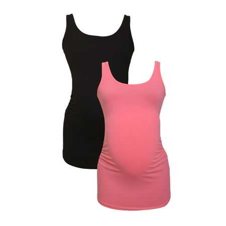 

LVMA1000 - 2 Pack- 100% premium Cotton - Women Maternity Tank Top 2 piece Set