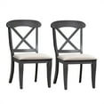 thumbnail image 1 of Ocean Isle Dark Gray Uph X Back Side Chair (RTA)-Set of 2, 1 of 9