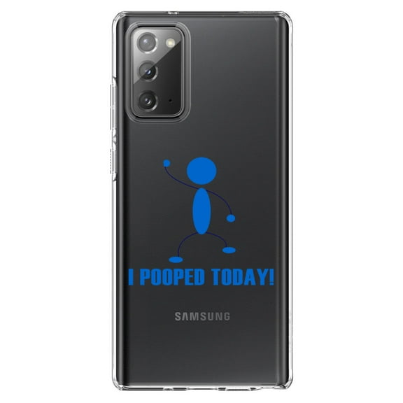 DistinctInk Clear Shockproof Hybrid Case for Galaxy Note 20 ULTRA (6.9" Screen) - TPU Bumper Acrylic Back Tempered Glass Screen Protector - I Pooped Today!