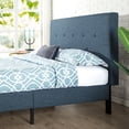 thumbnail image 3 of Zinus Upholstered Navy Button Detailed Platform Bed  / Mattress Foundation / Easy Assembly / No Boxspring Needed / Wood Slat Support, 3 of 6