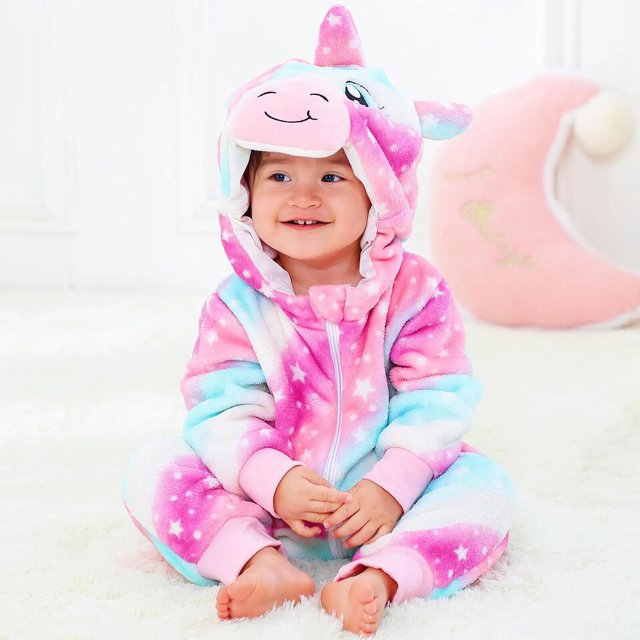 Peleles de invierno para bebé, disfraz de León, vaca, Panda, unicornio, mono de animales para niñas pequeñas, ropa infantil, pijamas para niños xuanjing unisex
