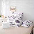 thumbnail image 5 of Manfei Plum Abstract Stripes Bedding Comforter Set 7pcs for Teens, Modern Watercolor Honeycomb Queen Bedding Sets, Square Artwork Queen Sheet Sets, Luxury Bedroom Decor, 5 of 7