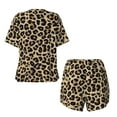 thumbnail image 5 of Kdxio Leopard Print-1 Print Pajamas Sets for Women Short-Sleeved Pjs with Lounge Shorts Two Piece Sleepwear S-4XL, 5 of 9
