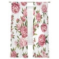 thumbnail image 2 of Sheer Curtains 96 Inches Long 2 Panels, Watercolor Pastoral Flowers Rod Pocket Curtain Voile Draperies, Abstract Country Floral Art Light Filtering Window Treatment for Living Room Kitchen Bedroom, 2 of 8