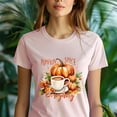 thumbnail image 5 of Pumpkin Spice Everything T-Shirt | Fall Coffee Pumpkin Graphic Tee for Women, Navy, Size XL, 5 of 6