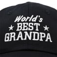 thumbnail image 2 of DALIX Worlds Best Grandpa Dad Hat Grandfather Gift Cotton Cap in Black, 2 of 6
