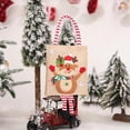 thumbnail image 2 of Christmas Gift Bags, Reusable Burlap Embroidered Tote Bag for Gifts, Shoulder Grocery Totes with Santa Snowman Reindeer Xmas Tree Pattern, Birthday Party Treat Handbag for Xmas Holiday Favors, 2 of 7
