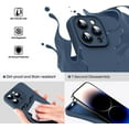 thumbnail image 3 of Liquid Silicone Case for iPhone 14 Pro, [True Liquid Silicone] [Anti Fingerprint] 4 Layer Phone Case Protective Cover, Full Coverage Around Camera & Built-in Microfiber, 6.1", Deep Blue, 3 of 15