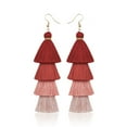 thumbnail image 3 of Yoyauz Women's Tassel Earrings Pendants, Colorful Layered Pendant Earrings Bohemian Long Tassels Handmade Wool Thread Earrings For Girly Gifts, 3 of 6