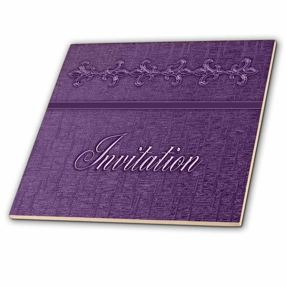 3dRose, Purple Fleur de Lis Design , 6 Inch Ceramic Tile