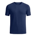 thumbnail image 5 of Lumtrix Men'S T-Shirts Short Sleeve Knit Shirts Casual Crewneck Ribbed Dress Casual Tee Shirt Navy M, 5 of 5