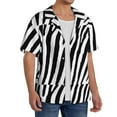 thumbnail image 4 of KLL Zebra Print Men's Shirt Short Sleeve Button Down Summer Cuba Beach Shirts- 3X-Large, 4 of 7