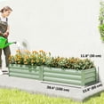 thumbnail image 3 of Outsunny Set of 2 Raised Garden Beds, Galvanized Planter Box, Light Green, 3 of 10