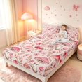 thumbnail image 3 of Homewish Cute Botanical Mushrooms Bed Sheets,Romantic Flowers Full Size Sheets,Pink,4pcs,1 Flat Sheet, 1 Fitted Sheet and 2 Pillowcases, 3 of 6