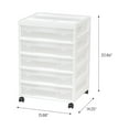 thumbnail image 7 of IRIS 5 Drawers Scrapbook Plastic Rolling Storage Cart with Organizer Top with Casters, White, 7 of 7