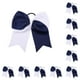 thumbnail image 3 of Qarigey Banda para el cabello grande Nudo de lazo Elástico Color a juego Estilo pijo Coleta Titular Pelos Cuerda Scrunchie Accesorios Azul azul marino+blanco 10Conjunto, 3 of 6