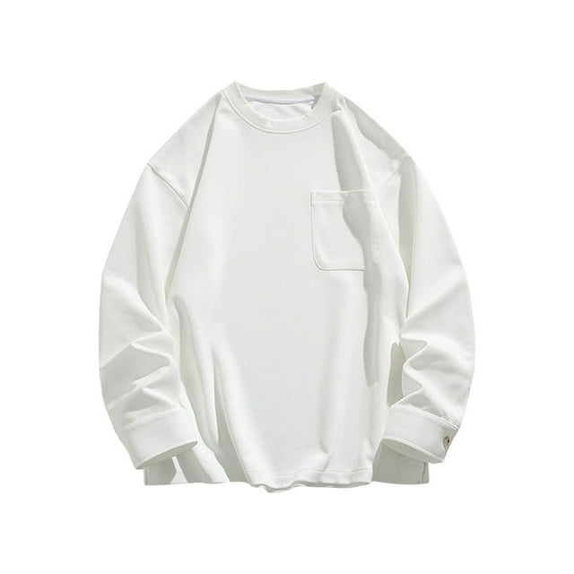 Chbgutlmr Mens Sweatshirts Fall Plus Size Drop Shoulder Loose Comfy Oversized Pullover Tops Pockets