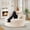 Beige, variant on Oversized Round Chaise Lounge Chair Indoor, Upholstered Corduroy Deep Seat Cloud Circle Sofa Chair, Modern Fluffy Comfy Floor Reading Armchair for Living Room, Bedroom, No Assembly Required, Grey