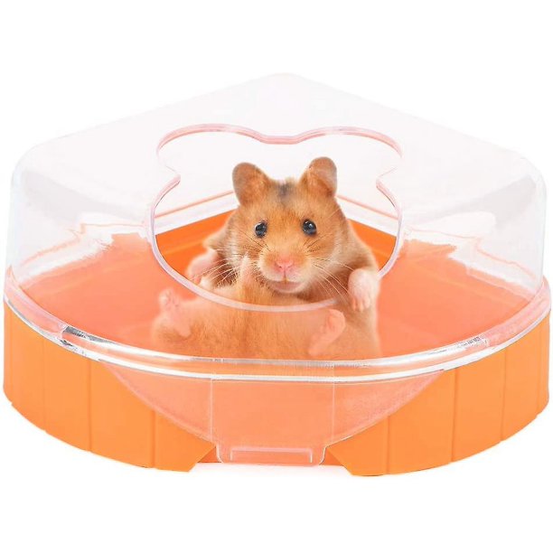 Baño de arena para hámster Contenedor de baño de arena para animales pequeños de plástico Caja de arena para hámster Sala de sauna Bañera con pala para osos dorados Chinchilla Rojo Verde Cocina, Decoración y Otros