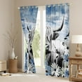 thumbnail image 3 of Erosebridal Highland Cow Print Curtains Blackout,Blue Western Farmhouse Curtains & Drapes for Living Room,Longhorn Cattle Window Curtain Daisy Floral Curtains Cowboys Gifts, 3 of 6
