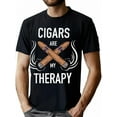 thumbnail image 1 of Camiseta divertida con humo de cigarro. Los cigarros son mi terapia. Camiseta cómoda para hombre, camiseta de algodón de hip hop., 1 of 7