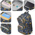 thumbnail image 4 of Sunflower and Bee Blue Pattern Cute School Backpack Bag with Padded Back and Adjustable Shoulder Straps 16.9 X 12.6 X 5.9 Inches, 4 of 5