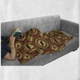 thumbnail image 5 of Safari Soft Flannel Fleece Throw Blanket, Medallion Pattern of Monkey Giraffe Lion African Inspired Design, Cozy Plush for Indoor and Outdoor Use, 70" x 90", Mustard and Brown, by Ambesonne, 5 of 5