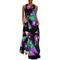 thumbnail image 2 of 1980s Neon Party Long Dress wom's fashion dresses clothes dresses ladies02 summer Dress, 2 of 7