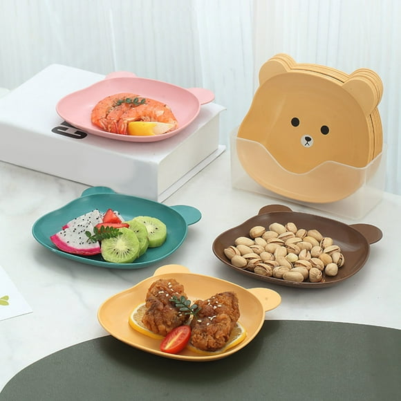 YAOMOBB Easy-to-clean Snack Plate 1 Set Snack Plate Bear Shape Snack Tray Storage Holder Multi Use Tableware Home Bear Graphics