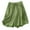 Green, variant on Charella Linen Shorts for Women Elastic Waist Wide Leg Lace Panel Pants with Pockets Solid Color Pants (XL, Yellow)
