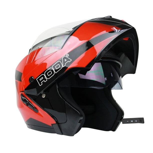 CASCO RODA REVENGE NG/RJ ROCKET C/BLUETOOTH ABATIBLE SVS rojo G